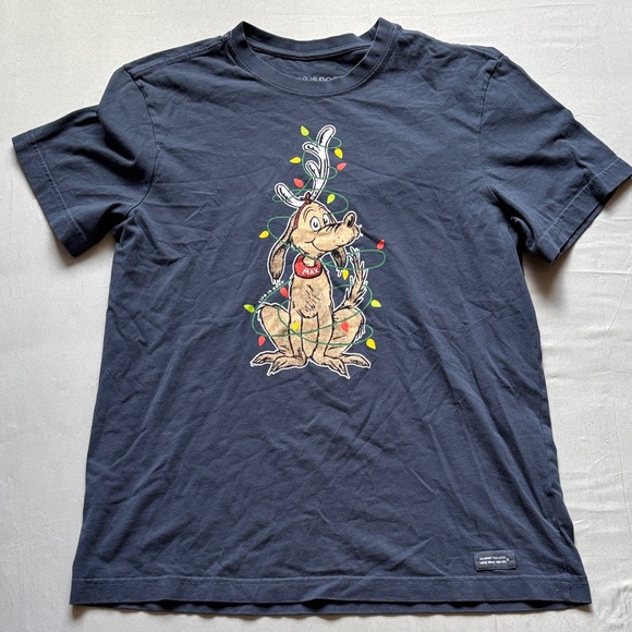 Max Christmas Navy Blue Graphic T-Shirt - Picture 1 of 5